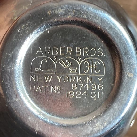 Salt & Pepper Shakers VTG Amber Glass & Chrome Metal Farber Bros Set - Picture 8 of 14